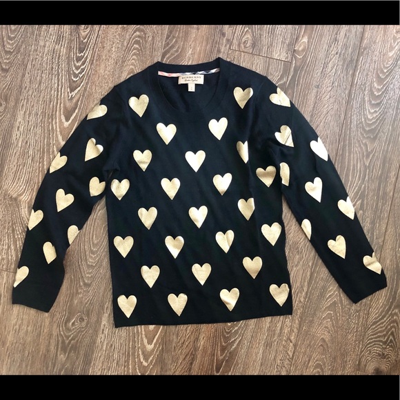 ❌SOLD❌Burberry Metallic Gold Heart Sweater - Picture 5 of 8